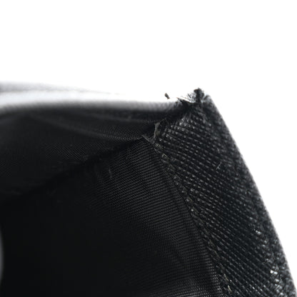 Prada Saffiano Triangle Bi-Fold Wallet Black 7 of 12