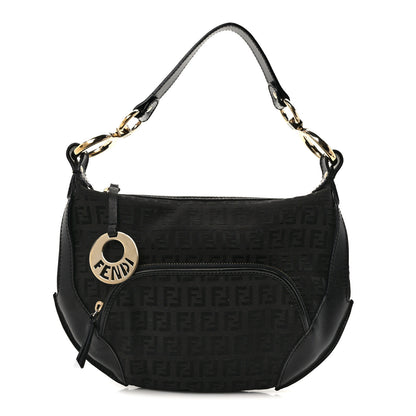 Fendi Zucchino Cuoio Chef Pocket Shoulder Bag Black 1 of 9