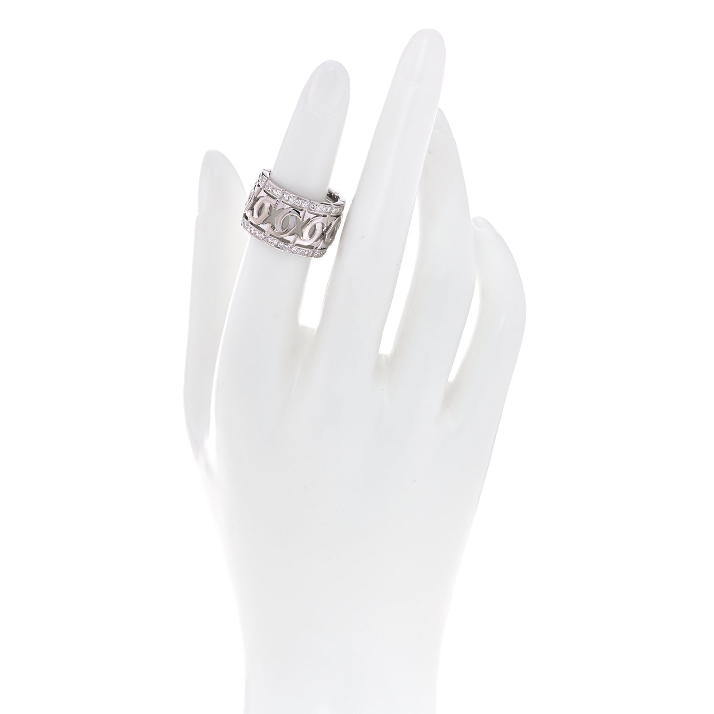18K White Gold Diamond Entrelaces Ring 52 6