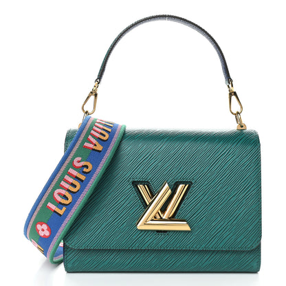 Louis Vuitton Epi Twist Shoulder Bag MM Emeraude Indigo 2 of 8