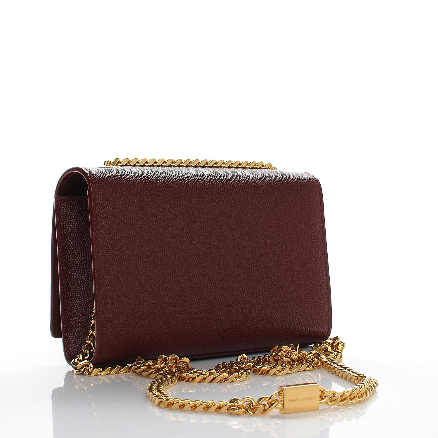 Saint Laurent Grain De Poudre Small Monogram Kate Satchel Oxblood 3 of 7