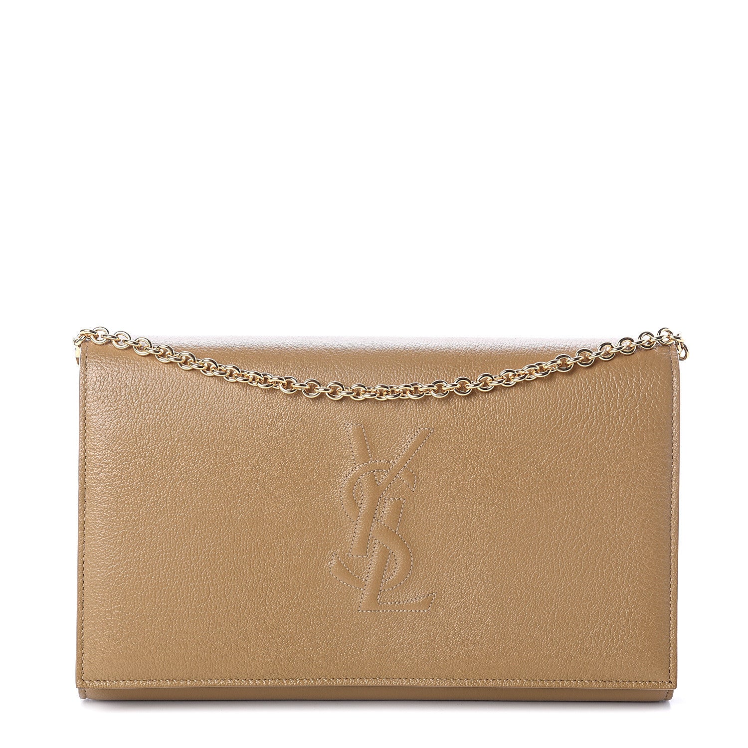 Saint Laurent Calfskin Belle de Jour Chain Clutch Beige 1 of 8