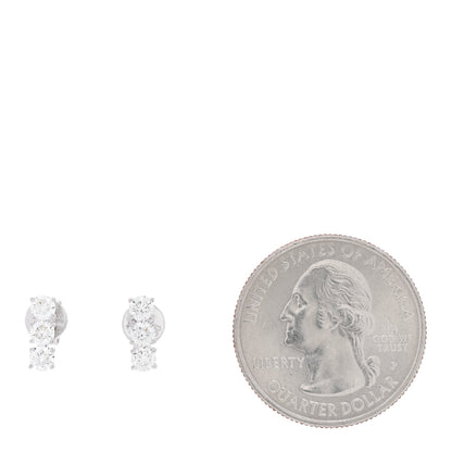 Anita Ko 18K White Gold Diamond Three Dot Earrings 2 of 6