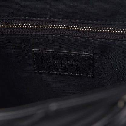 Saint Laurent Calfskin Y Quilted Monogram Small Loulou Backpack Black 8 of 10