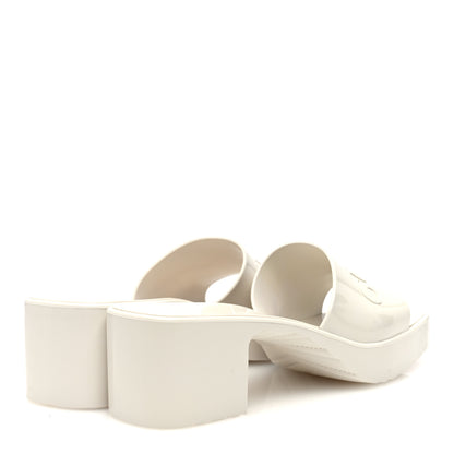 Gucci Rubber Gucci Logo Womens Platform 20/60mm Slide Sandals 38 Mystic White 4 of 8