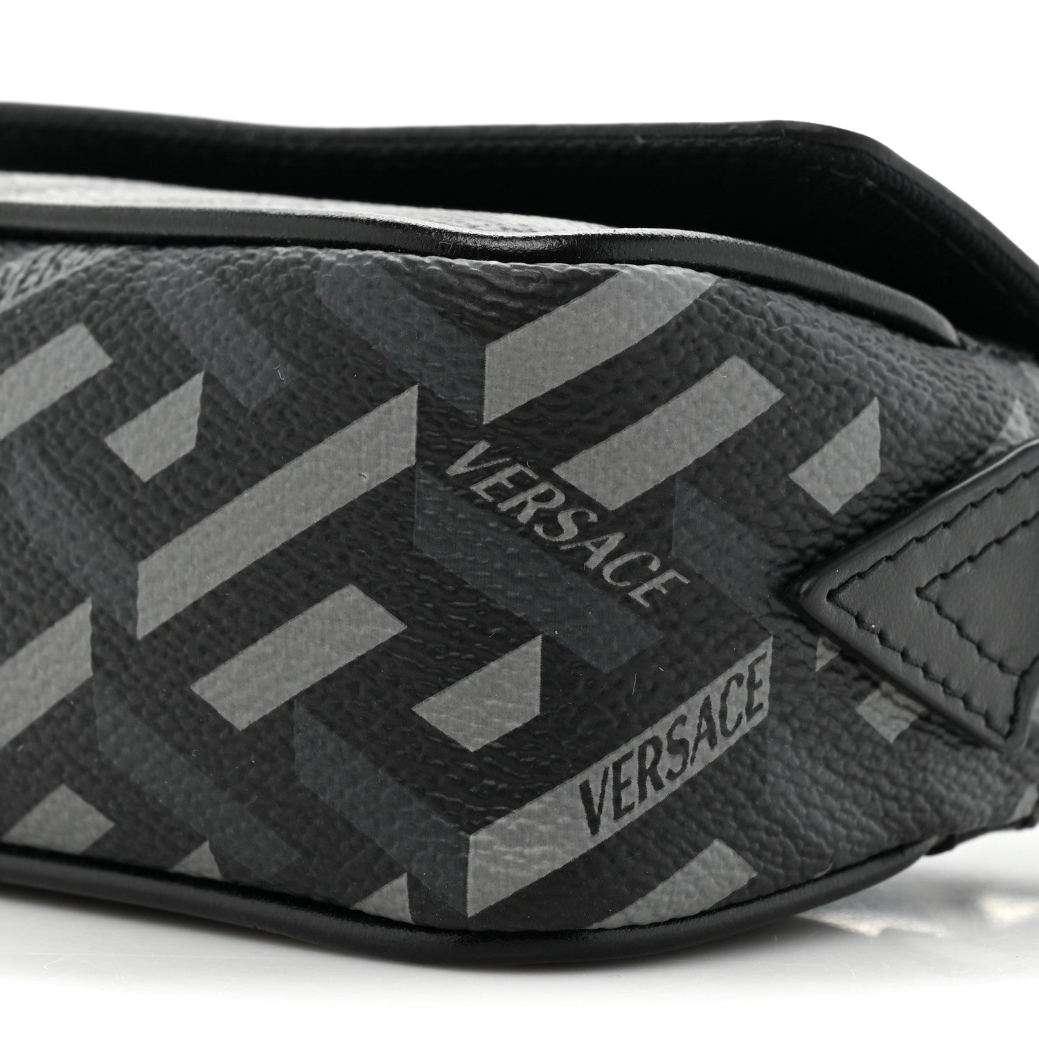 Versace Coated Canvas La Greca Signature Print Mini Bag Black 7 of 10