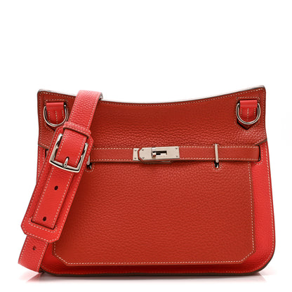 Hermes Taurillon Clemence Bi-Color Jypsiere 28 Sanguine Bougainvillea 1 of 11