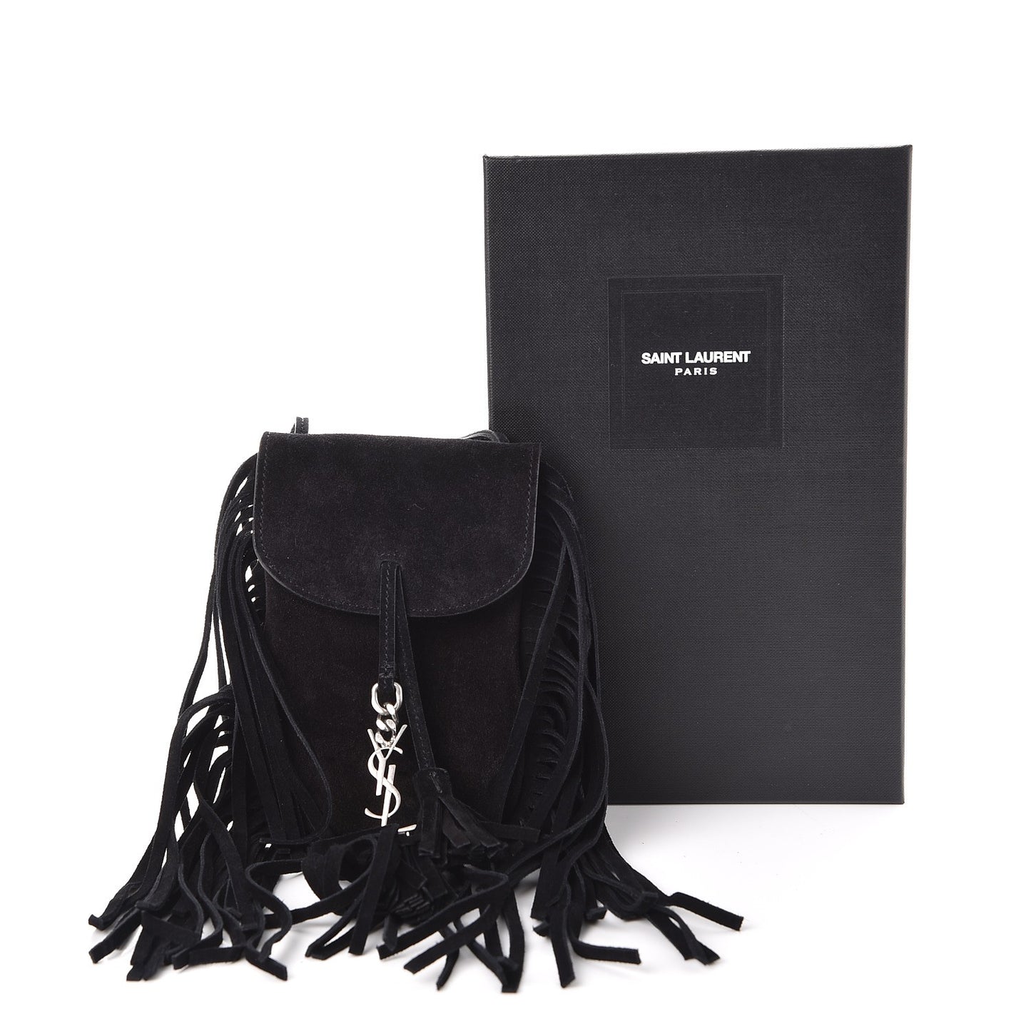 Suede Fringe Toy Monogram Anita Crossbody Bag Black