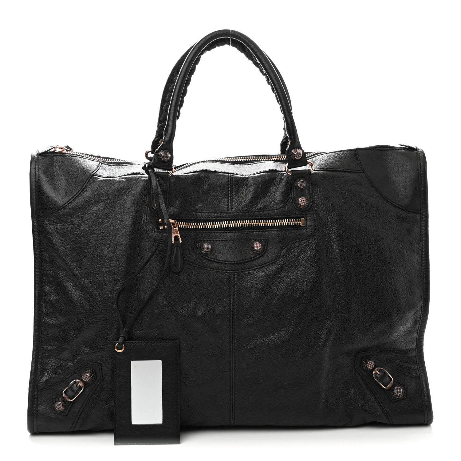 Balenciaga Agneau Giant 12 Rose Gold Hardware Weekender Officier 3 of 11