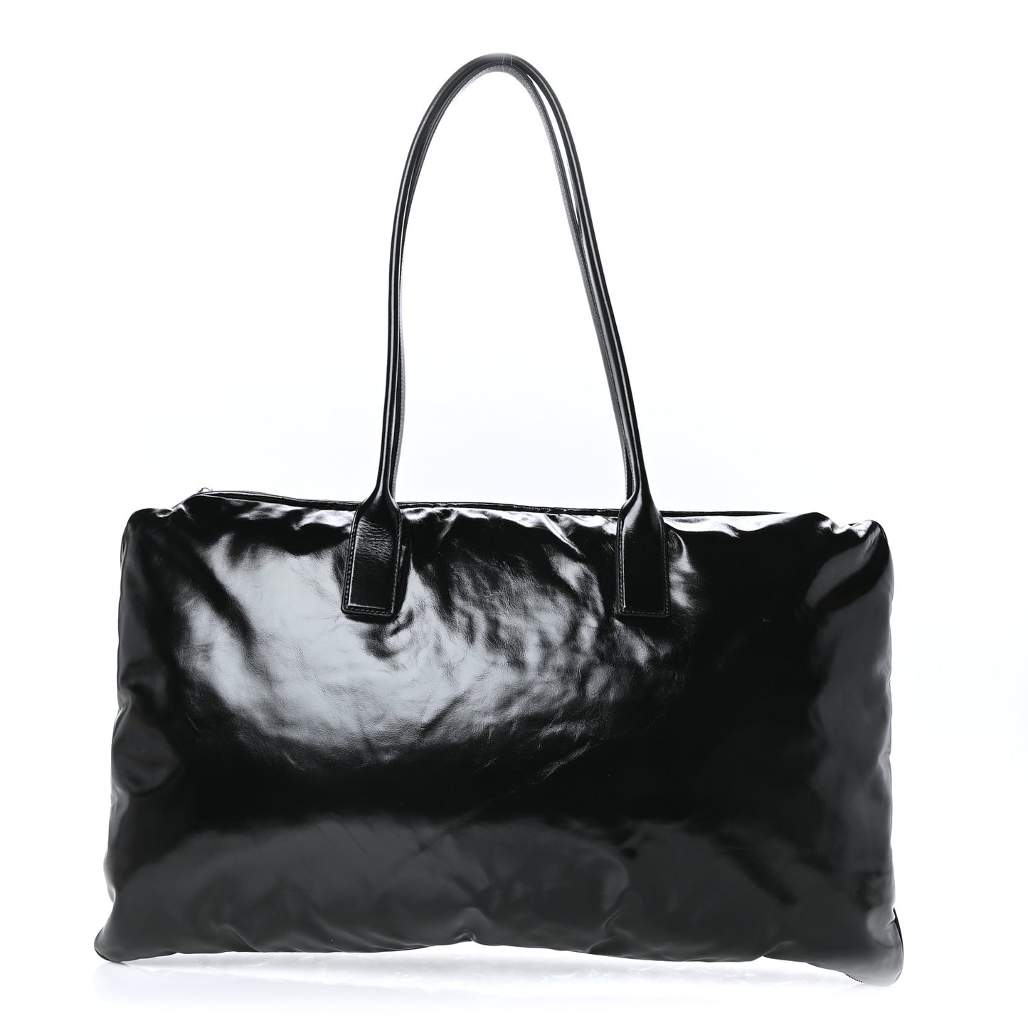Patent Large Pillow Tote Black