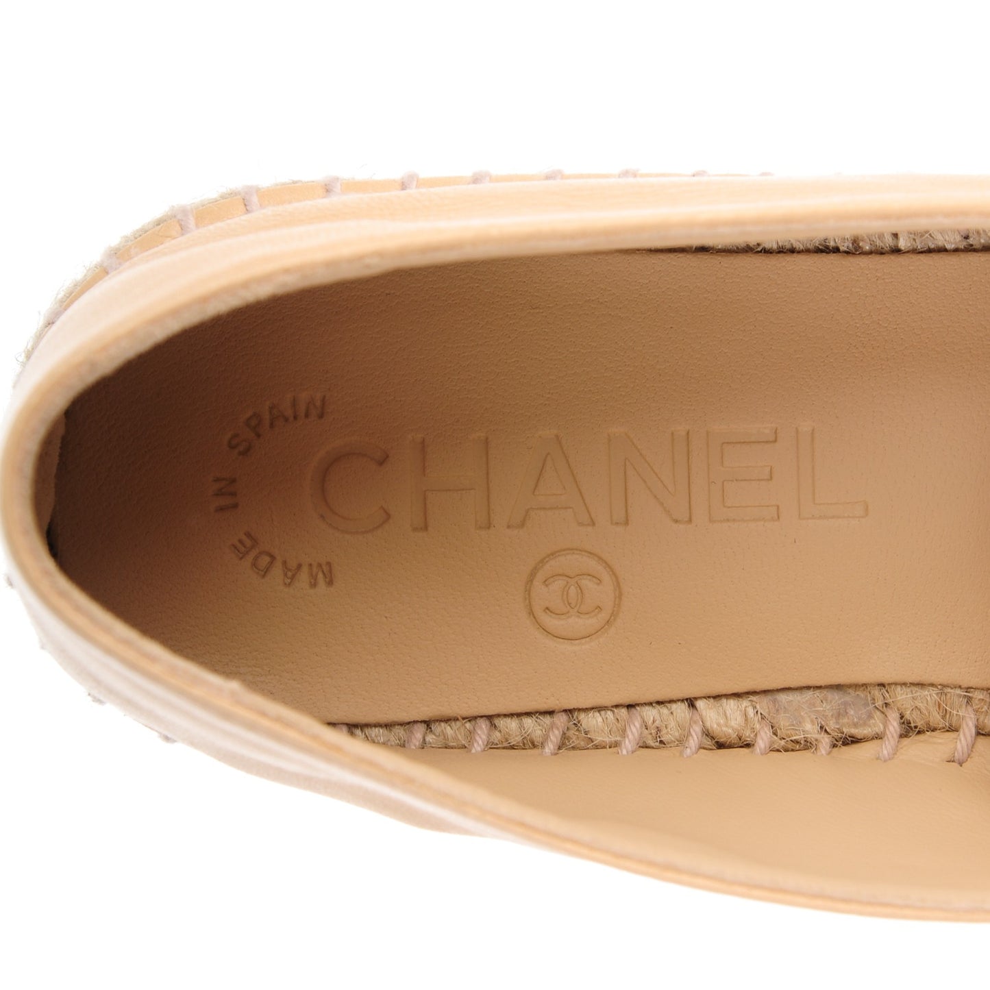 Lambskin CC Espadrilles 36 Beige Black