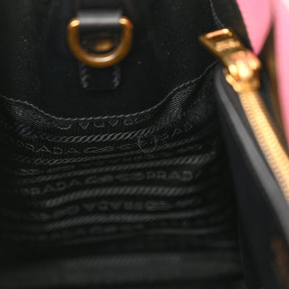 Prada Saffiano Greche Greca Paradigme Bag Black Pink 10 of 10
