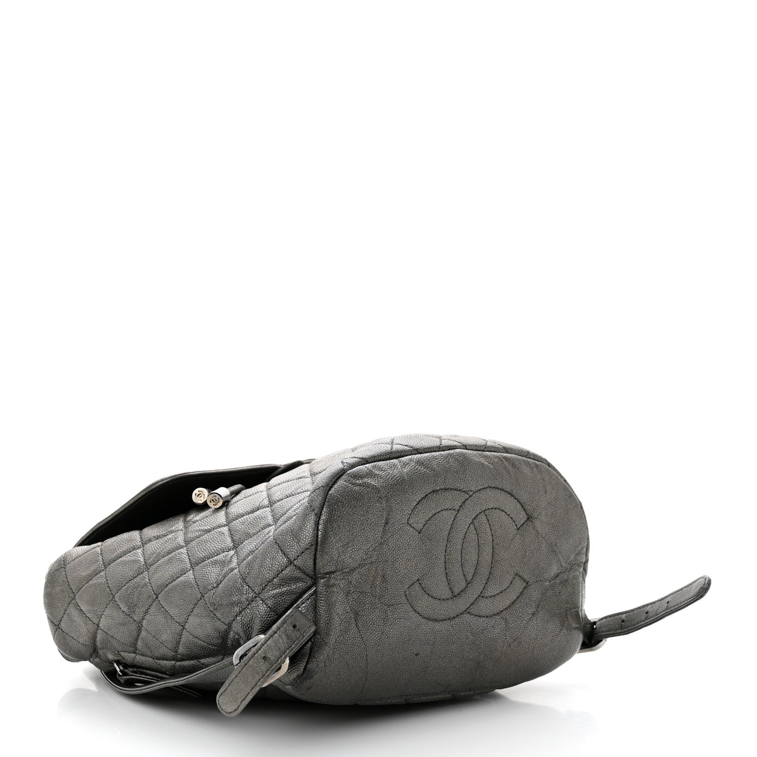 Chanel Metallic Caviar Quilted Filigree Backpack Dark Silver 4 of 11