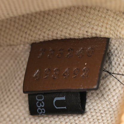 Gucci GG Supreme Monogram Textured Calfskin Retro Interlocking G Belt Bag Beige Ebony Brown Sugar 7 of 12