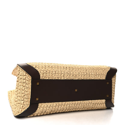 Valentino Garavani Raffia Calfskin Vlogo Tote Naturale Fondant 4 of 9