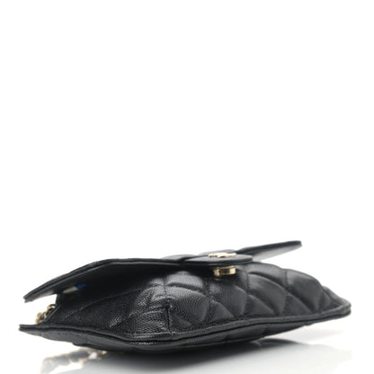 Chanel Caviar Fabric Quilted Foldable Tote With Chain Black Multicolor 13 of 15