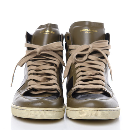 Saint Laurent Calfskin Court Classic SL/10H High Top Sneakers 44 Olive Black 2 of 13