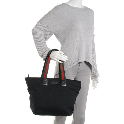 Gucci GG Monogram Large Web Handle Vertical Tote Black 2 of 9
