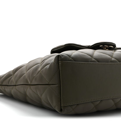 Chanel Calfskin Quilted Coco Mellow Hobo Khaki 9 of 10