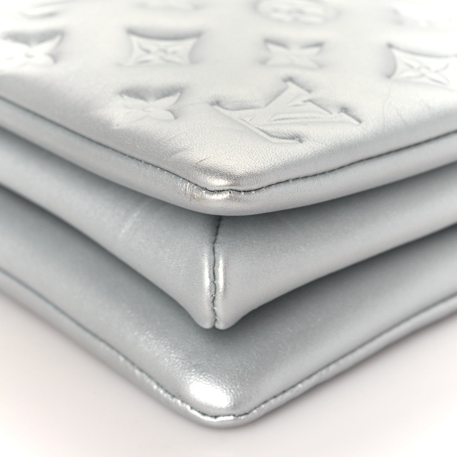Louis Vuitton Lambskin Embossed Monogram Coussin BB Silver 8 of 8