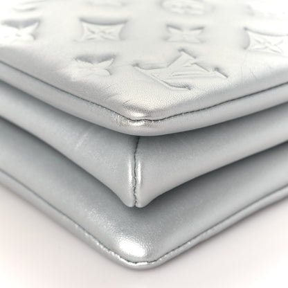 Louis Vuitton Lambskin Embossed Monogram Coussin BB Silver 8 of 8