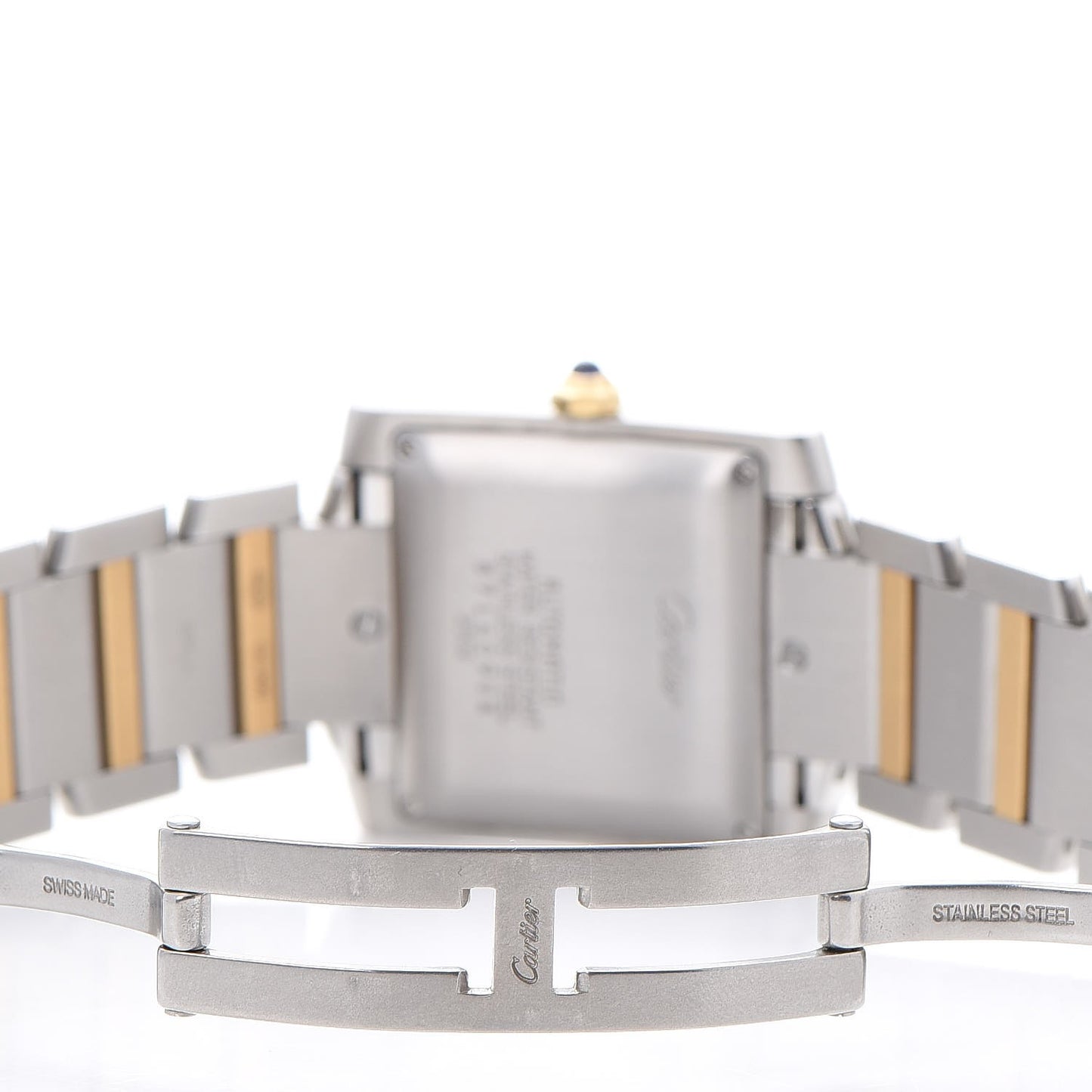 Stainless Steel 18K Yellow Gold 28mm Tank Francaise Automatic Watch