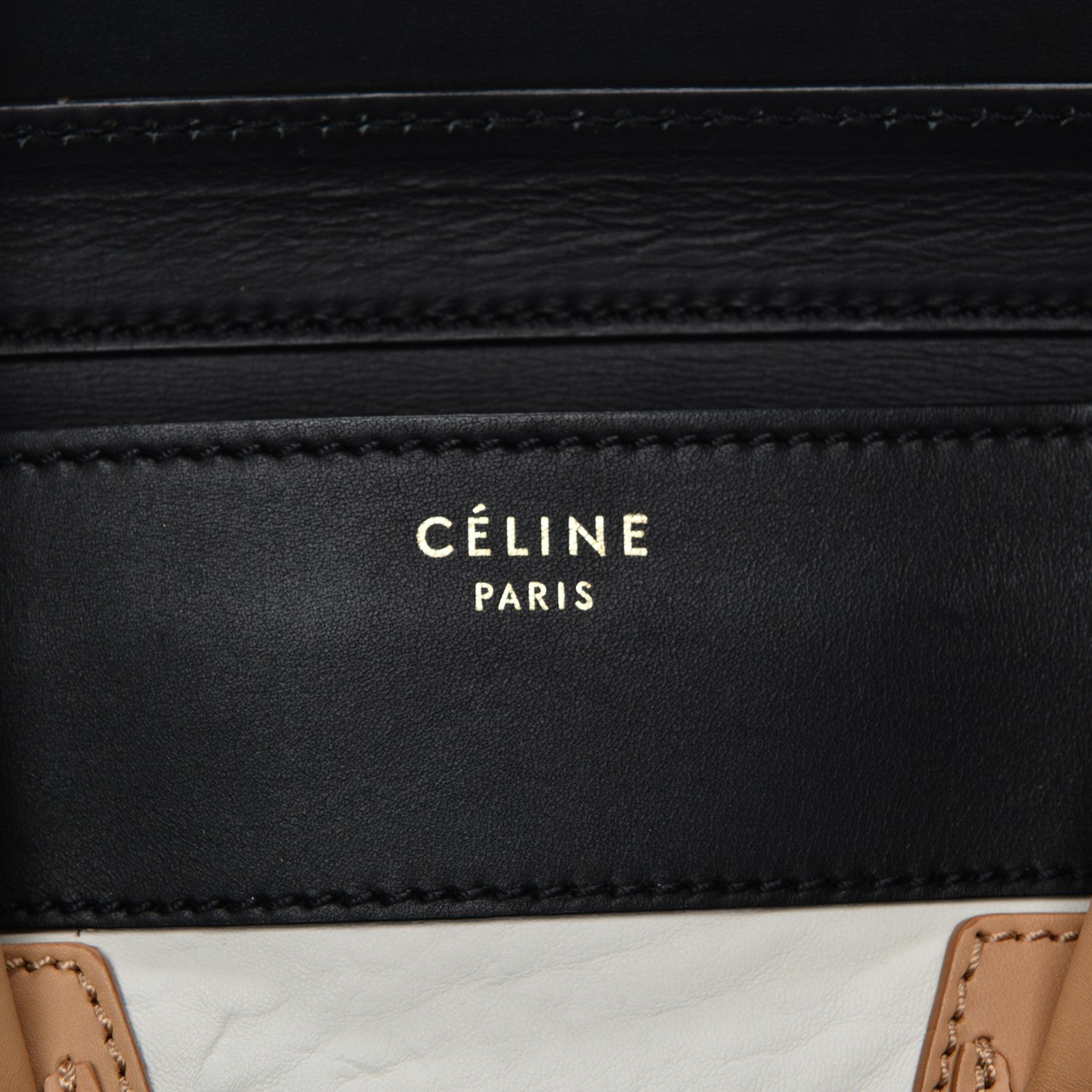 Celine Shrunken Lambskin Mini Tri-Color Luggage White 6 of 10