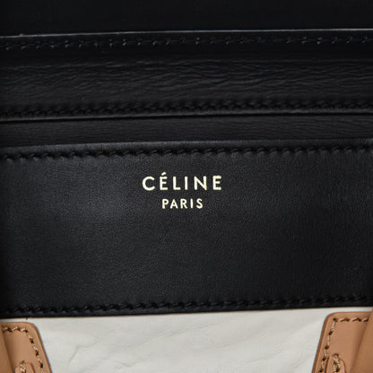Celine Shrunken Lambskin Mini Tri-Color Luggage White 6 of 10