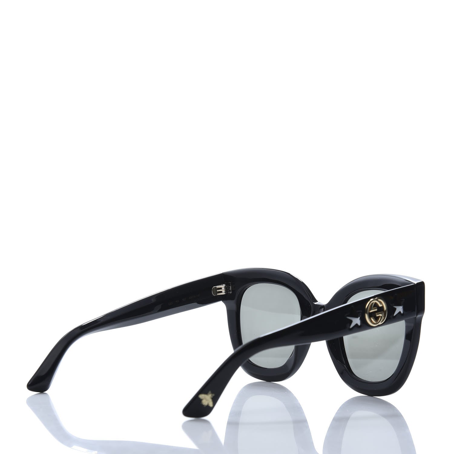 Gucci Round Frame Star Sunglasses GG0208S Black 4 of 9