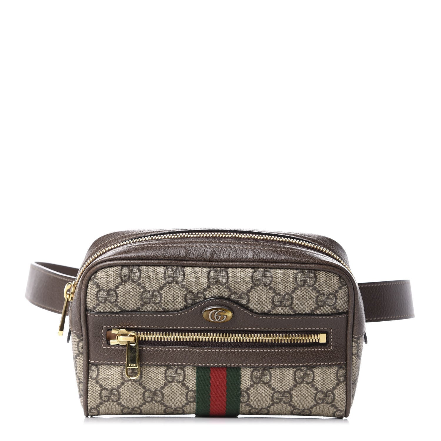 Gucci GG Supreme Monogram Web Small Ophidia Belt Bag 85 34 Dark Brown 1 of 11