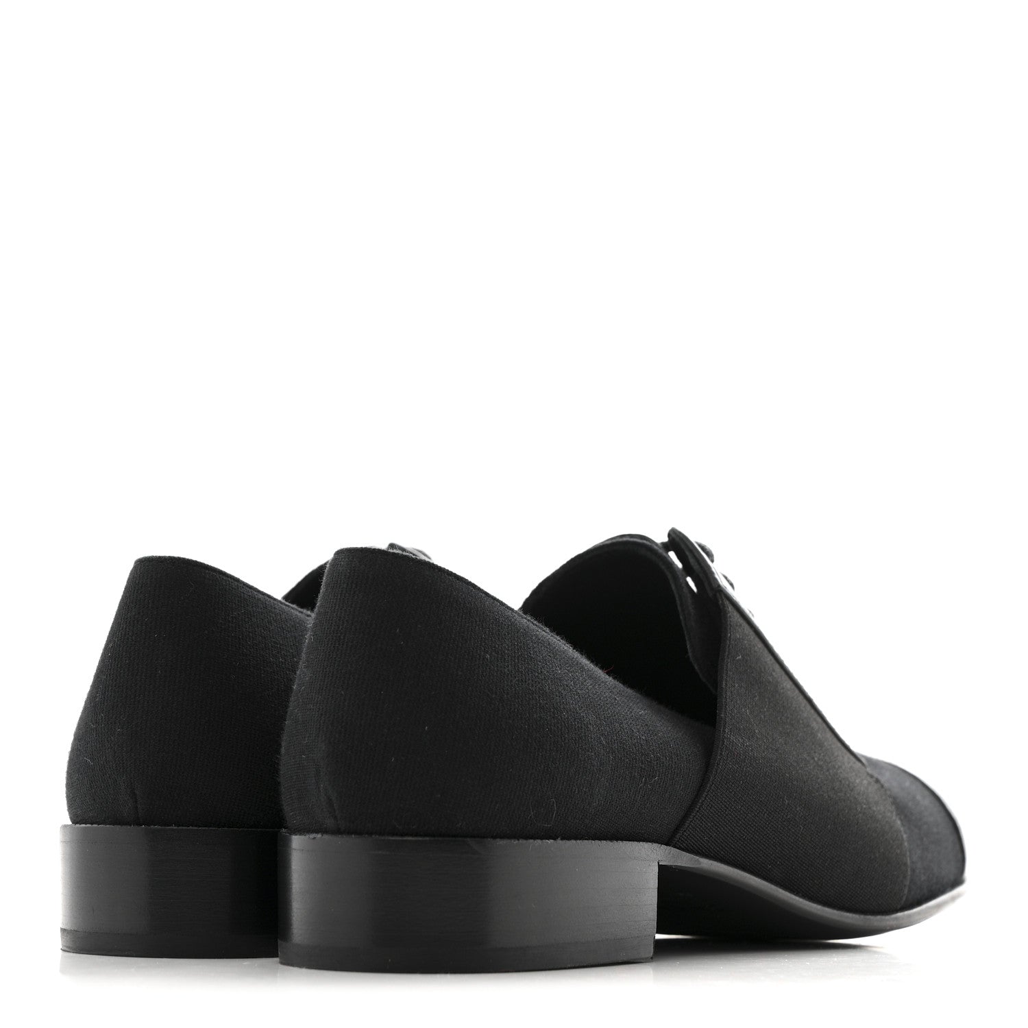 Chanel Calfskin Elastic Lace Up Cap Toe CC Loafers 37 Black 5 of 10