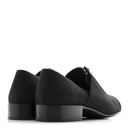 Chanel Calfskin Elastic Lace Up Cap Toe CC Loafers 37 Black 5 of 10