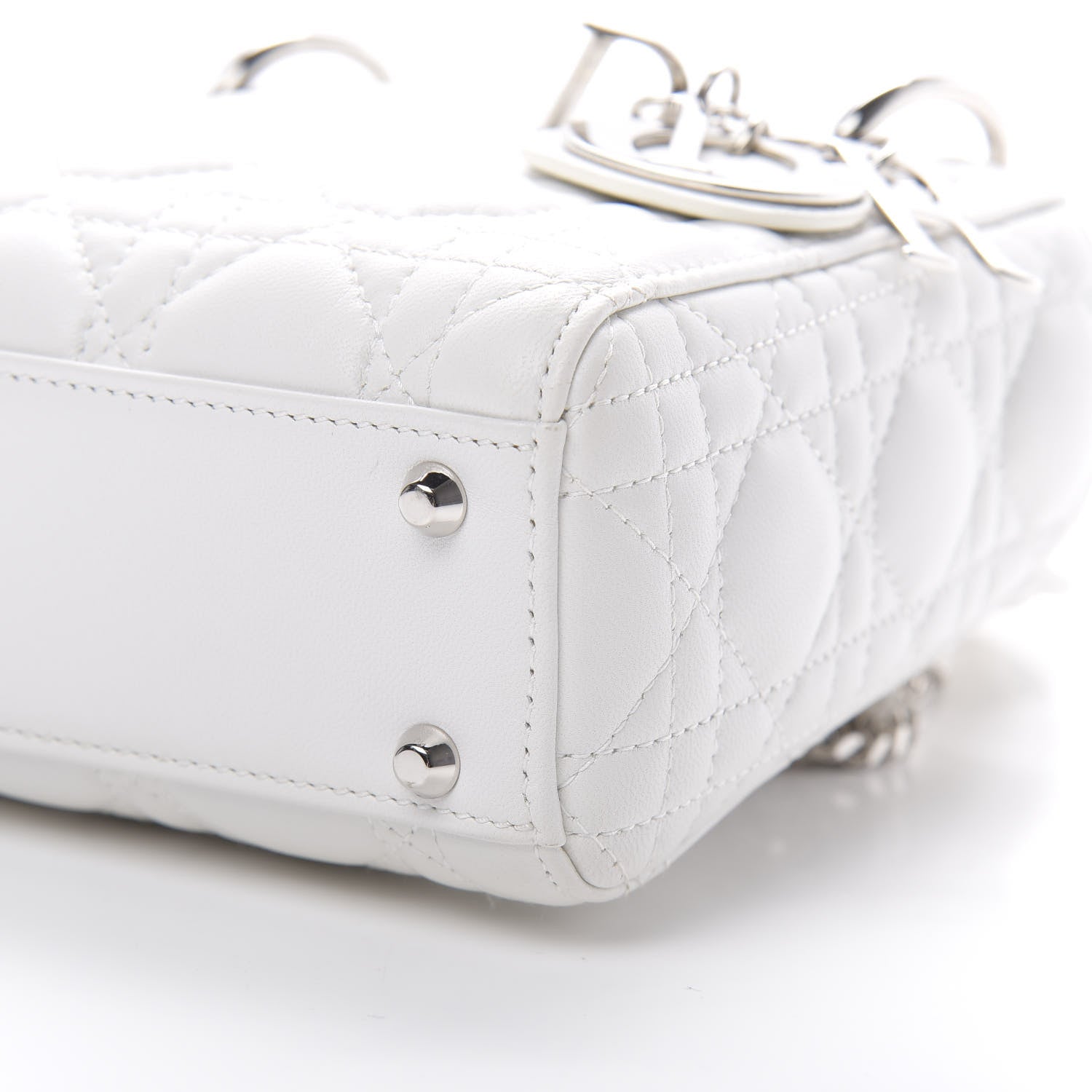 Christian Dior Lambskin Cannage Mini Lady Dior White 10 of 13