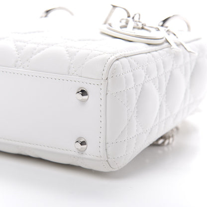 Christian Dior Lambskin Cannage Mini Lady Dior White 10 of 13