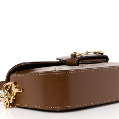 Gucci GG Supreme Monogram Small Horsebit 1955 Chain Shoulder Bag Beige Ebony Brown Sugar 10 of 12