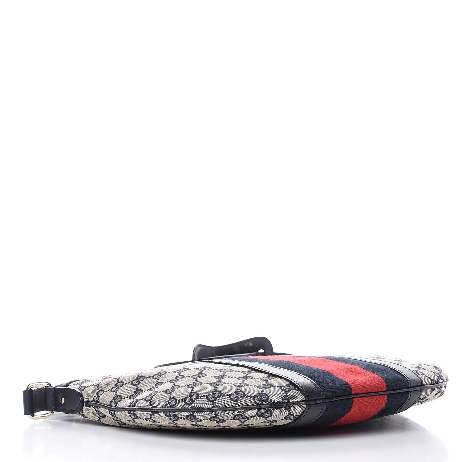 Gucci Monogram Vintage Web Medium Half Moon Hobo Navy 4 of 12