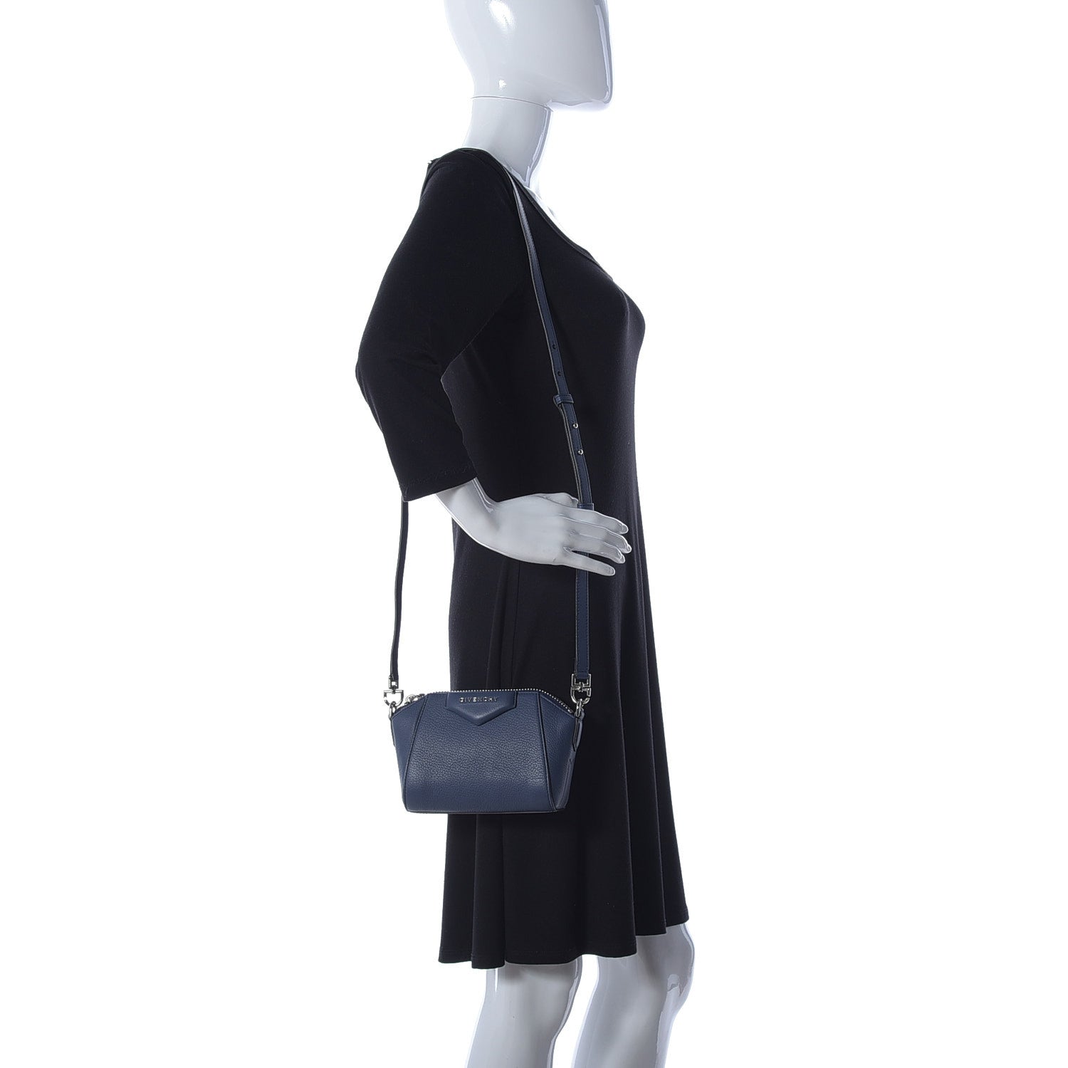 Givenchy Sugar Goatskin Nano Antigona Midnight Blue 3 of 9