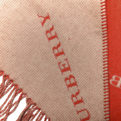 Burberry Cashmere Logo Triangle Fringe Cape Scarf Scarf Camel Red 3 of 4