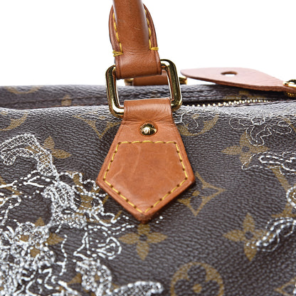 Louis Vuitton Monogram Dentelle Speedy 30 Silver 15 of 20