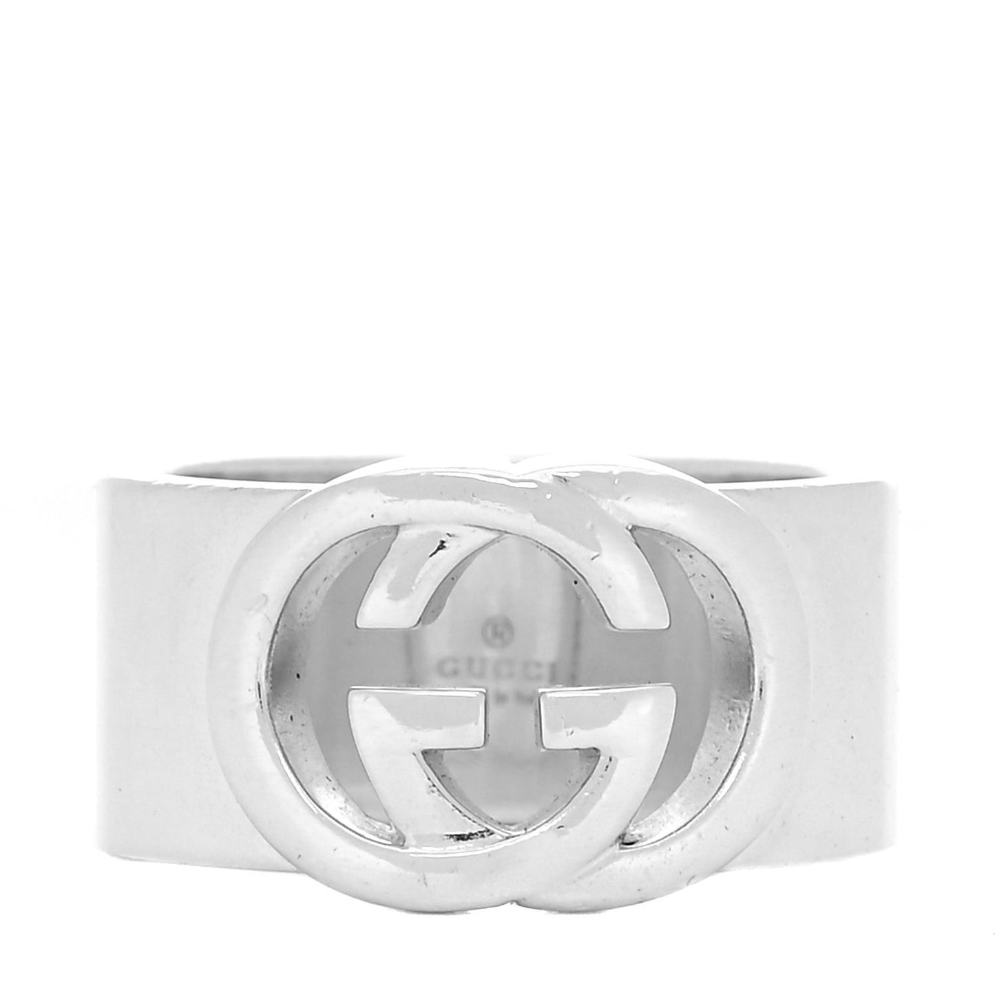Sterling Silver 10mm Interlocking G Band Ring 55.7.25