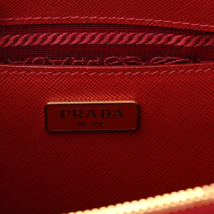 Prada Saffiano Micro Galleria Double Zip Tote Fuoco 6 of 8