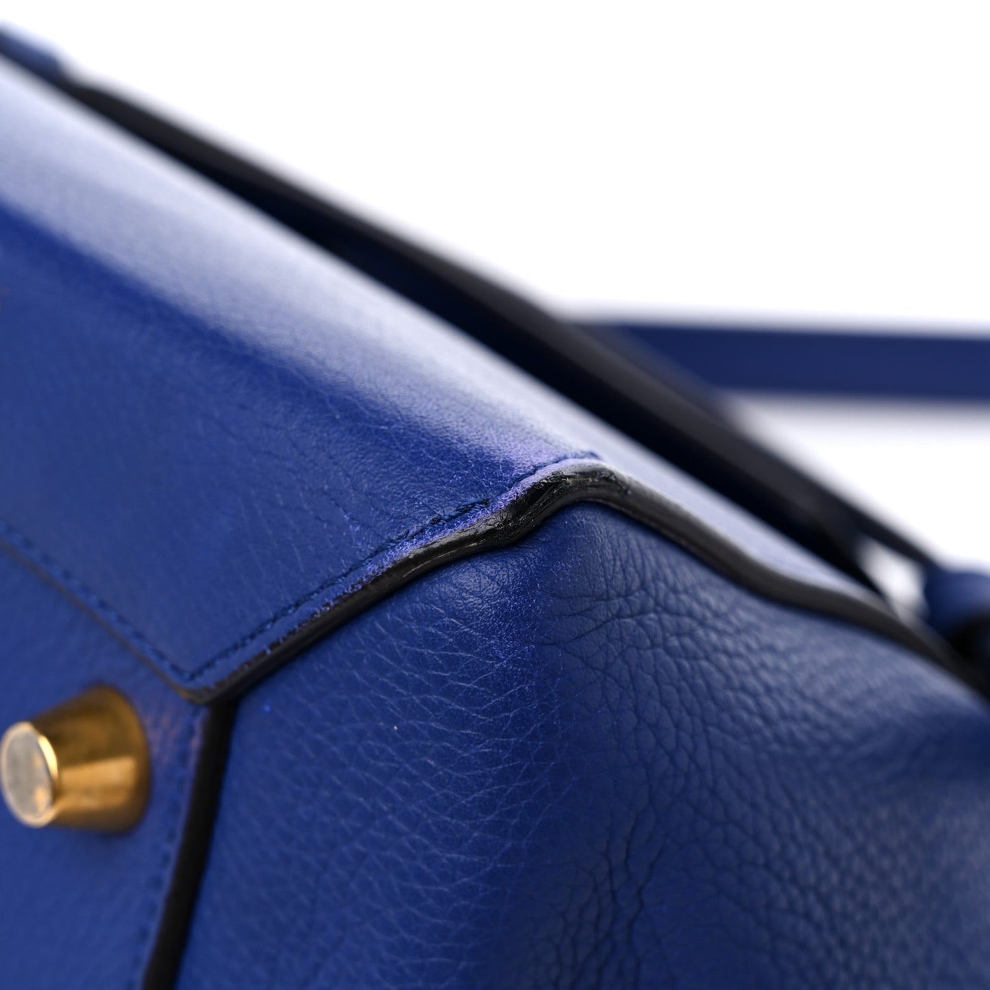 Grained Calfskin Small Belt Bag Indigo