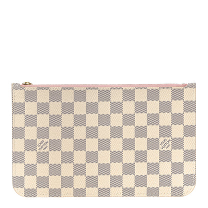 Louis Vuitton Damier Azur Neverfull MM GM Pochette Rose Ballerine 1 of 9