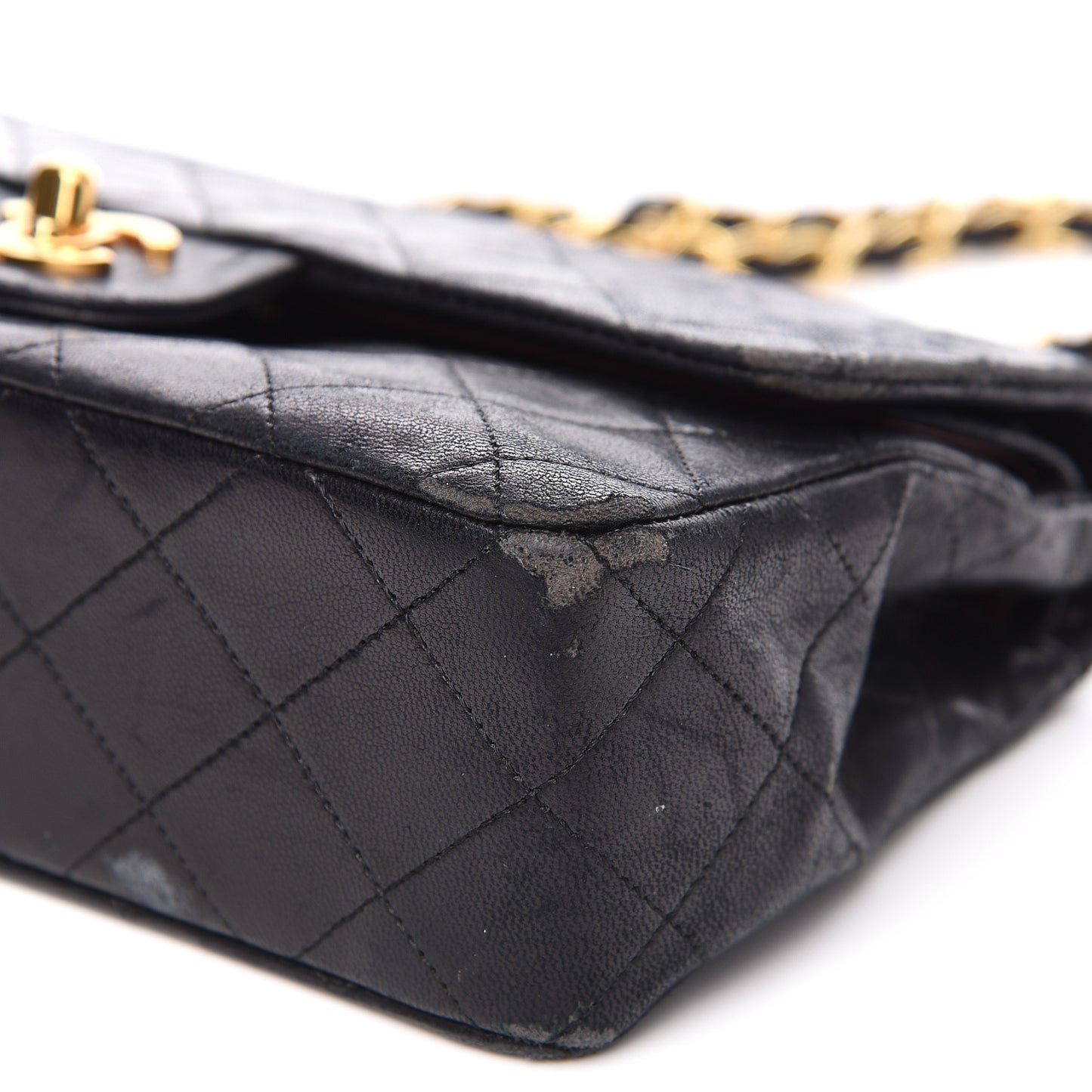Lambskin Quilted Small Double Flap Black