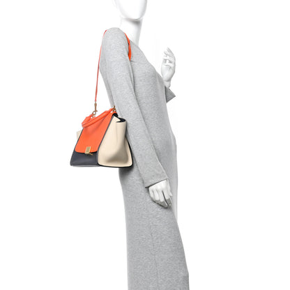 Celine Bullhide Calfskin Small Tri-Color Trapeze Fluo Orange 2 of 9