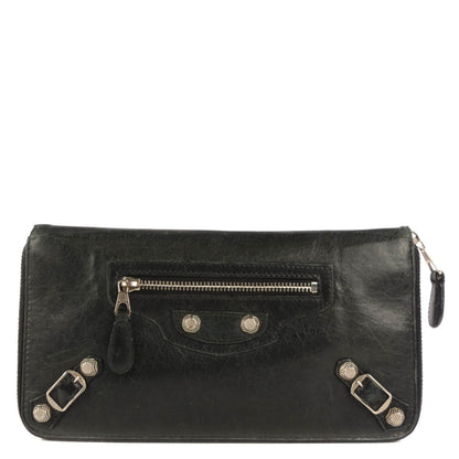 Balenciaga Agneau Giant 12 Silver Hardware Compagnon Wallet Black 1 of 8