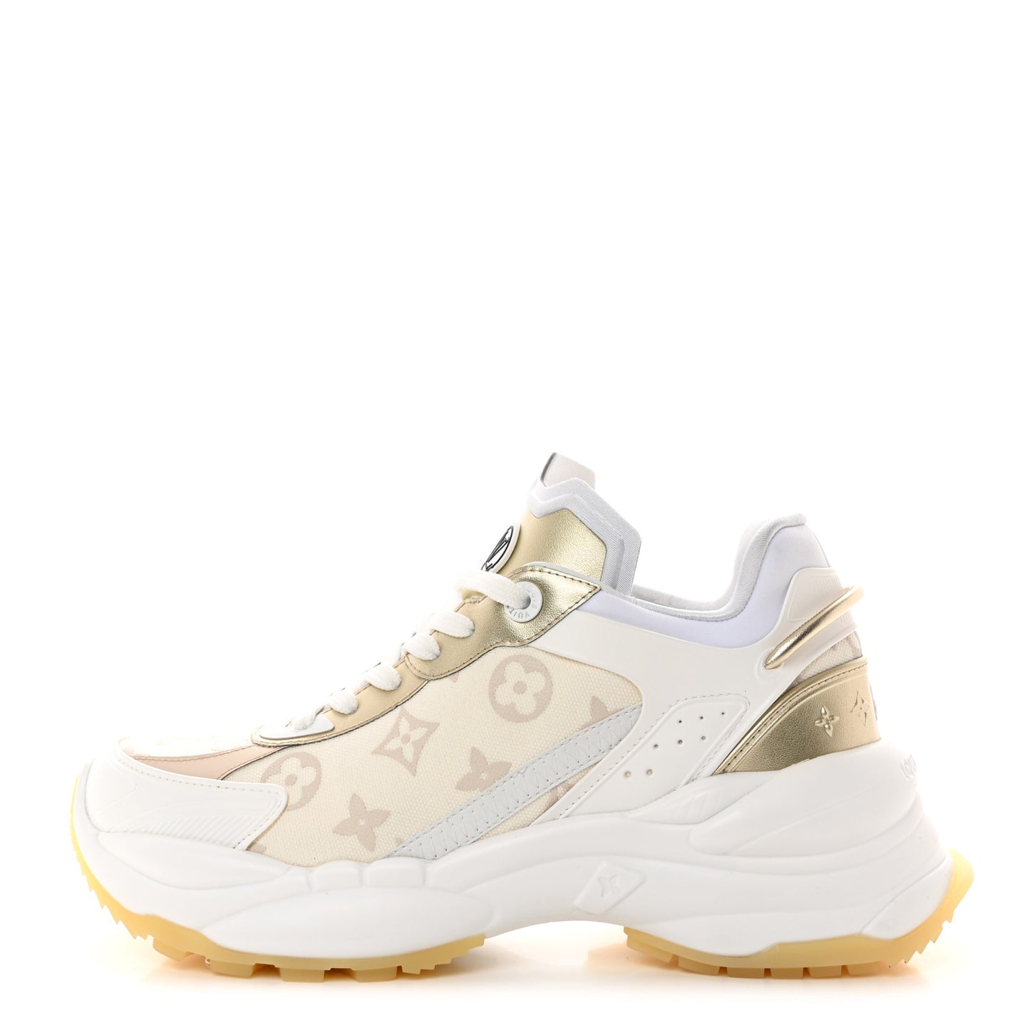 Monogram Calfskin Run 55 Sneakers 39 White Gold
