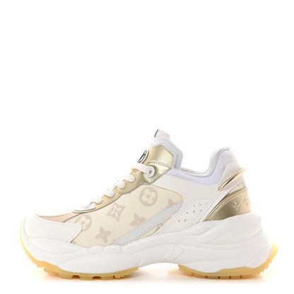 Louis Vuitton Monogram Calfskin Run 55 Sneakers 39 White Gold 1 of 9