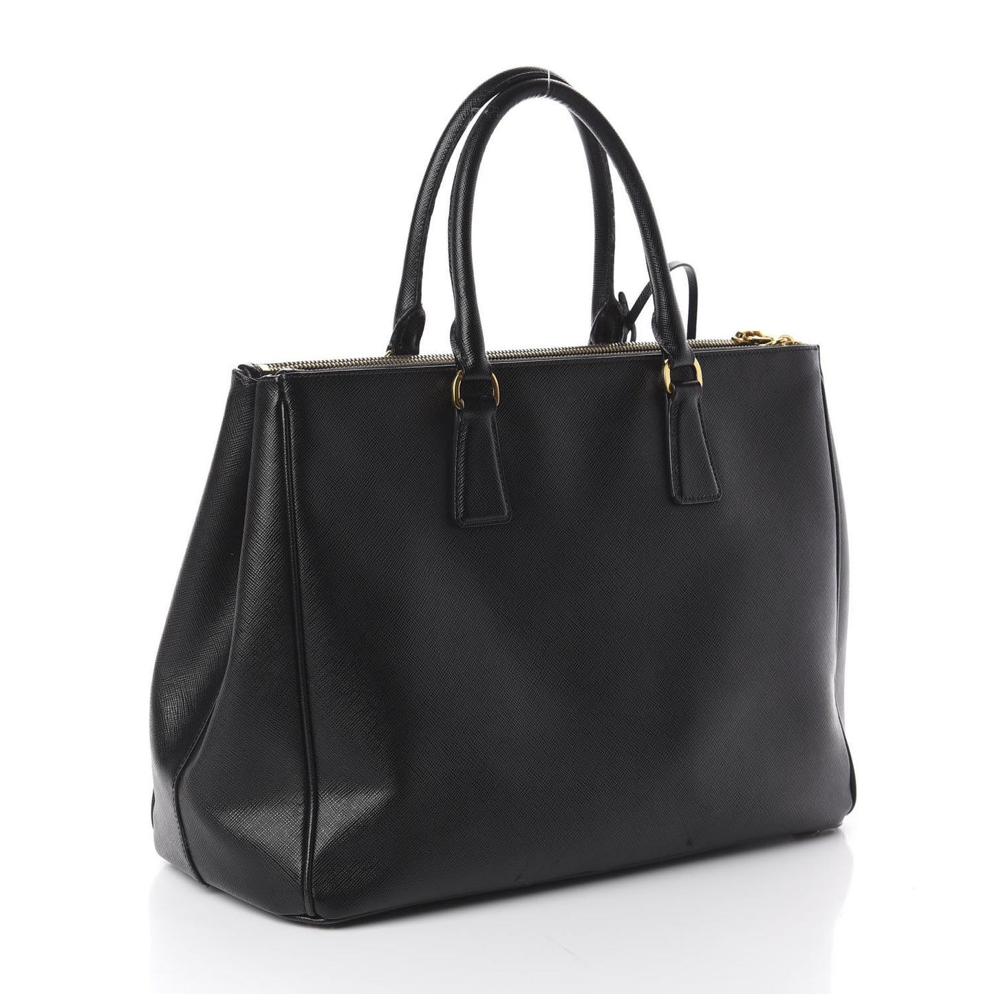 Saffiano Large Galleria Double Zip Tote Black