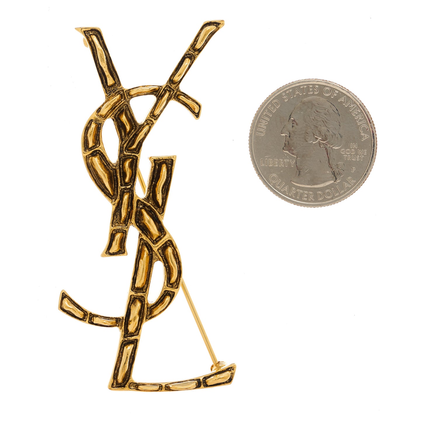 Monogram Crocodile Opyum Brooch Gold
